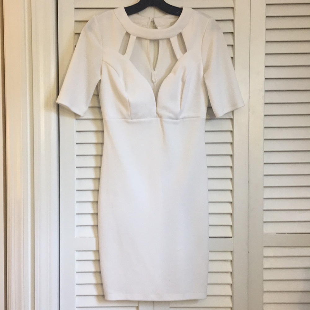White mini cocktail dress